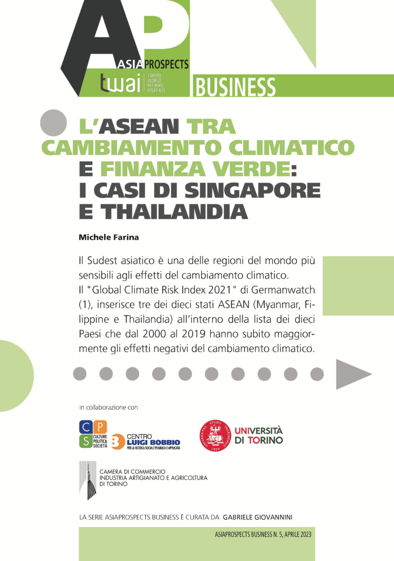 L’ASEAN tra cambiamento climatico e finanza verde: i casi di Singapore e Thailandia