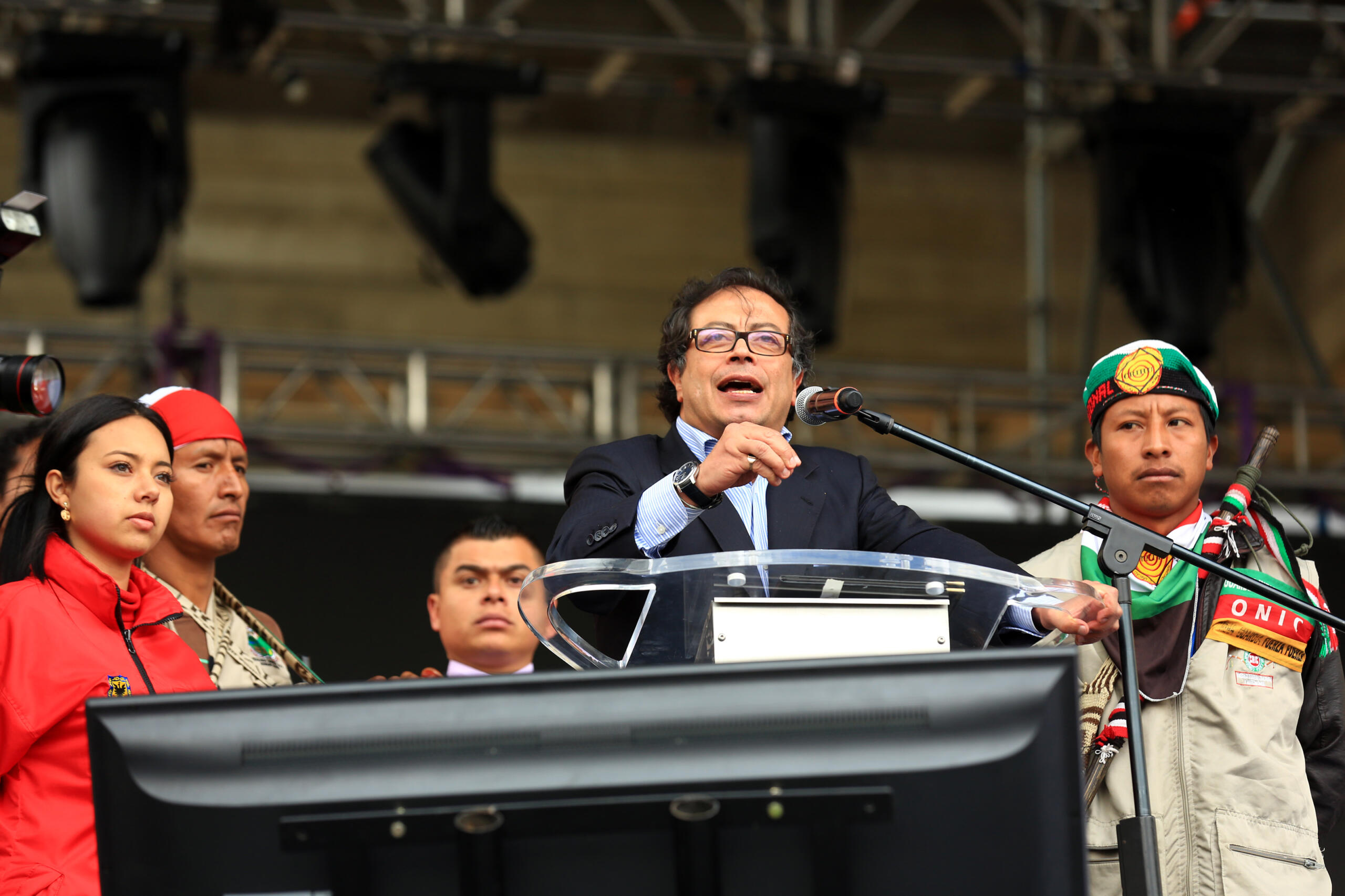 Gustavo Petro durante la commemorazione della giornata internazionale della pace nel 2015. 