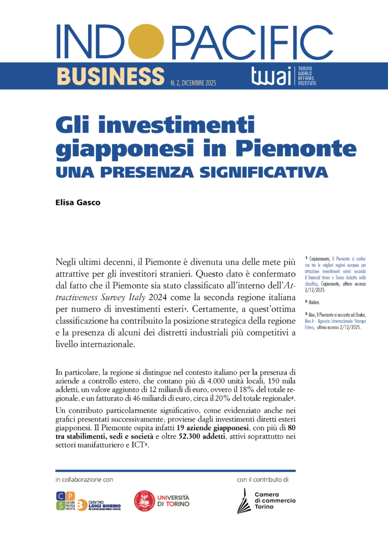 Gli investimenti giapponesi in Piemonte: una presenza significativa
