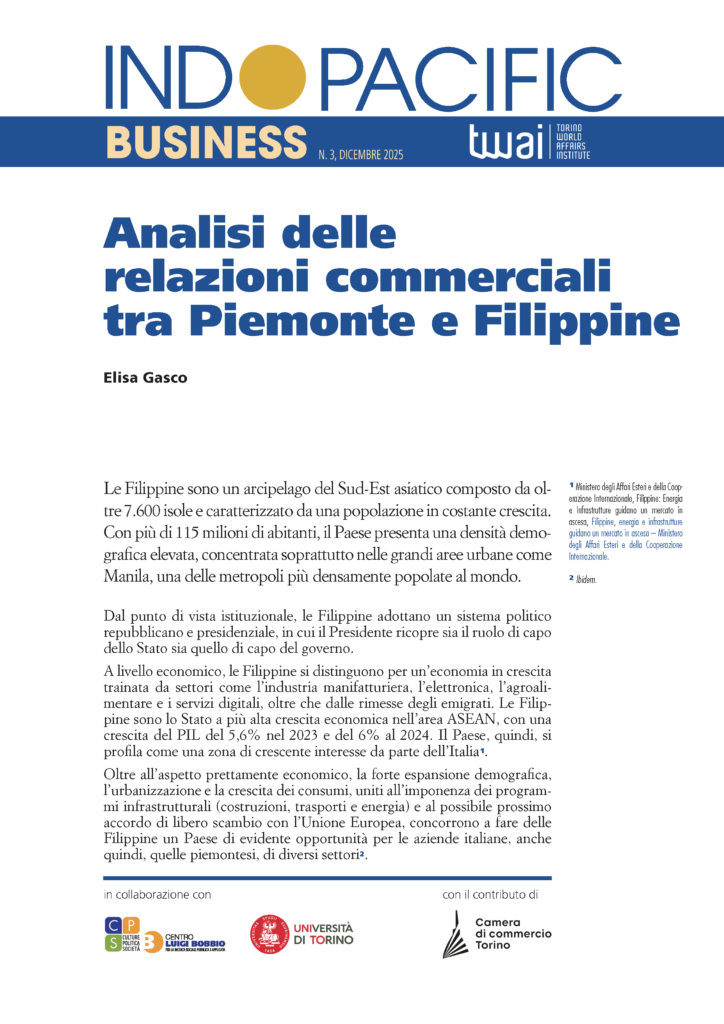 Analisi delle relazioni commerciali tra Piemonte e Filippine