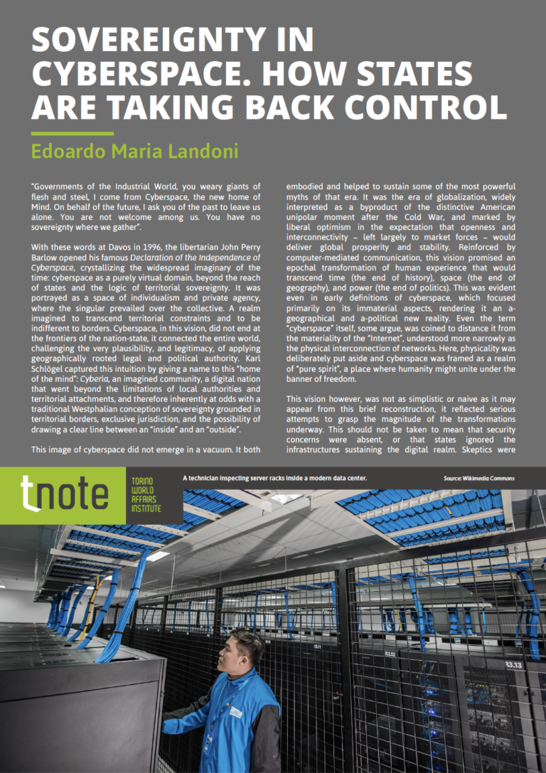 Sovereignty in Cyberspace. How States are Taking Back Control